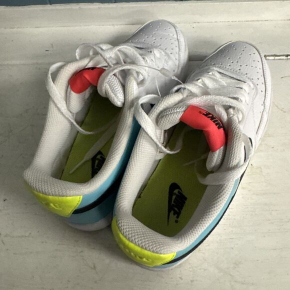 Nike Court Vision Low Trainers Multi Color Block Womens Size 8.5 US‎ White Teal - Picture 7 of 12